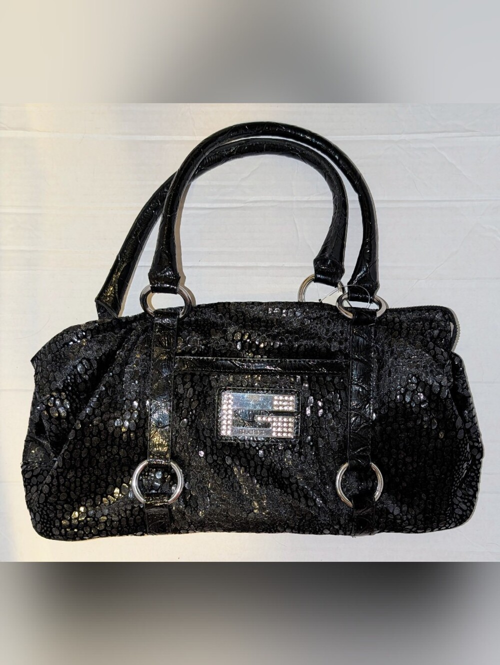 Ultra Rare Vintage Y2K Black Guess Bling Bag NWT